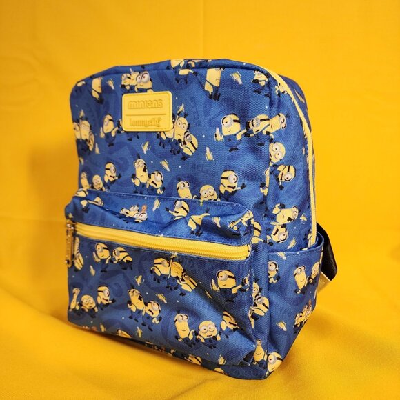 Loungefly Despicable Me Minions All-Over Print Nylon Square Mini Backpack NEW main image 10